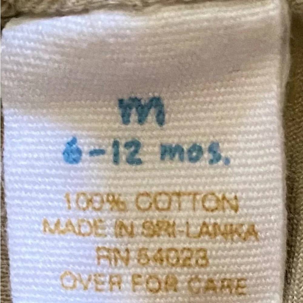 Vintage Baby Gap Infant Sz 6-12 Mo Khaki Chino‎ Cotton Pants